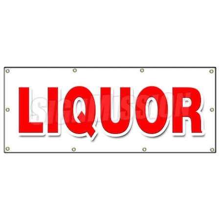 Signmission LIQUOR BANNER SIGN wine cold beer ice discount top shelf brands atm B-96 Liquor